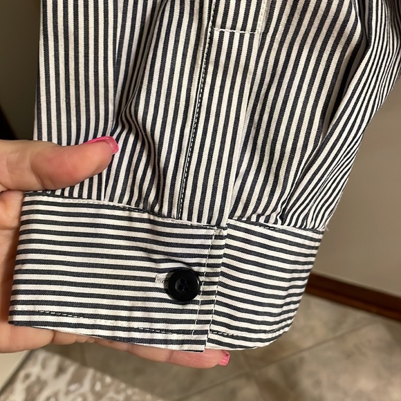 BRECKENRIDGE Vintage 90s Sunflower embroidered pinstripe button shirt woman’s XL - Picture 8 of 11